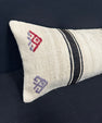 Turkish Hemp Pillow Cushion Natural Beige Black Cushion Cover 14x45 #18071