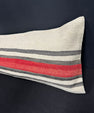 Turkish Hemp Pillow Cushion Natural Beige Red Cushion Cover 14x45 #18004