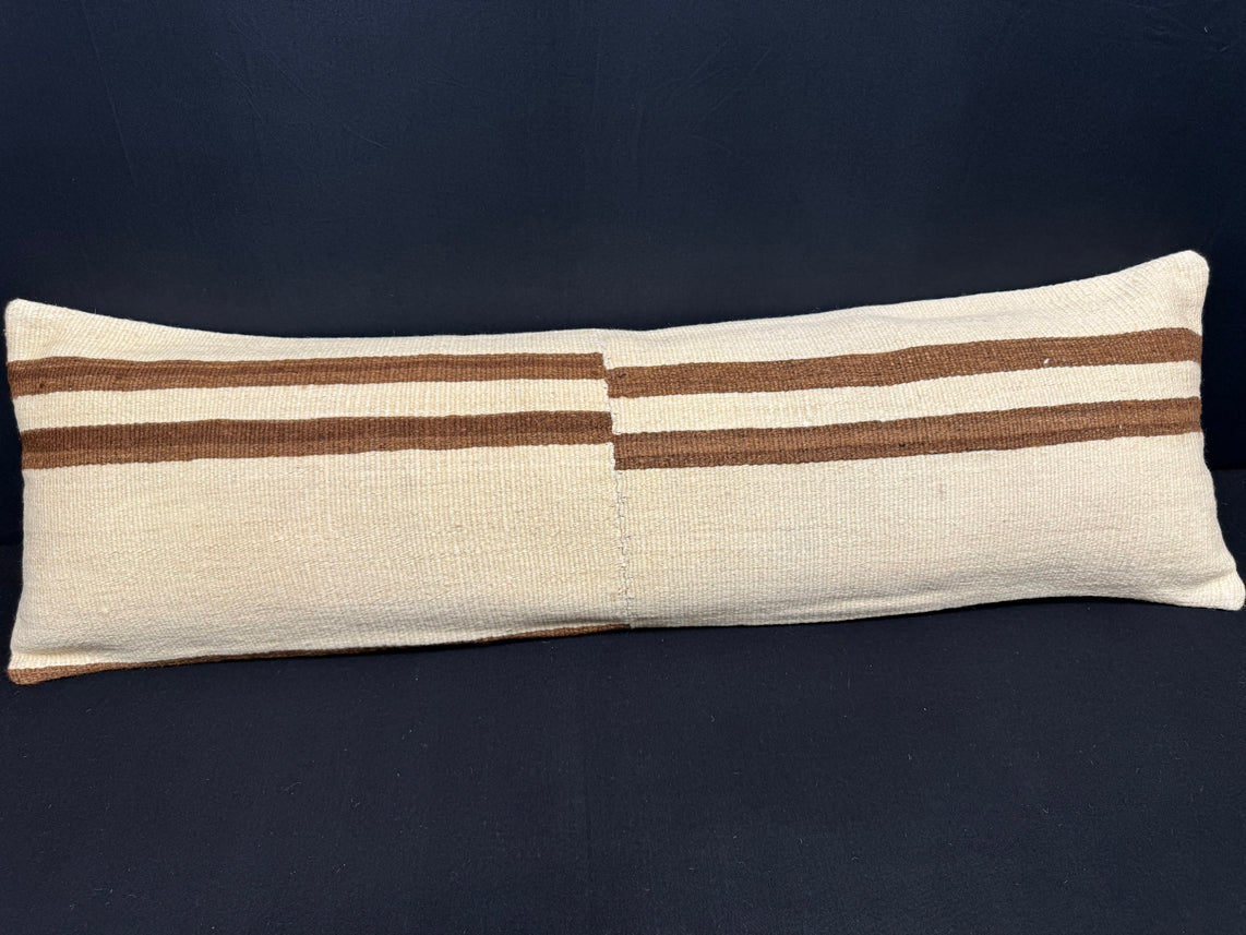 Turkish Hemp Pillow Cushion Natural Beige Brown Cushion Cover 14x45 #18015