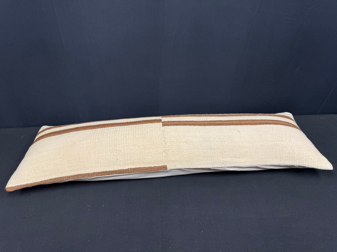 Turkish Hemp Pillow Cushion Natural Beige Brown Cushion Cover 14x45 #18015