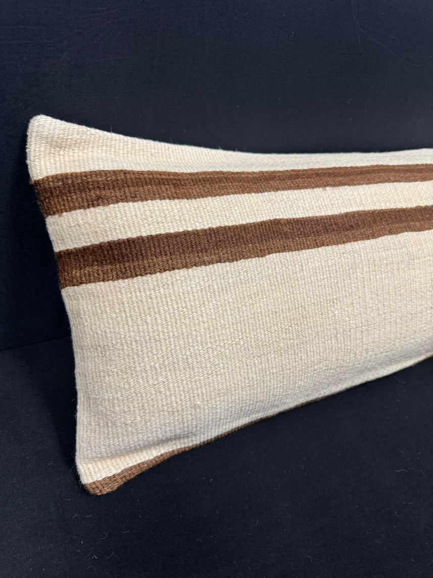 Turkish Hemp Pillow Cushion Natural Beige Brown Cushion Cover 14x45 #18015