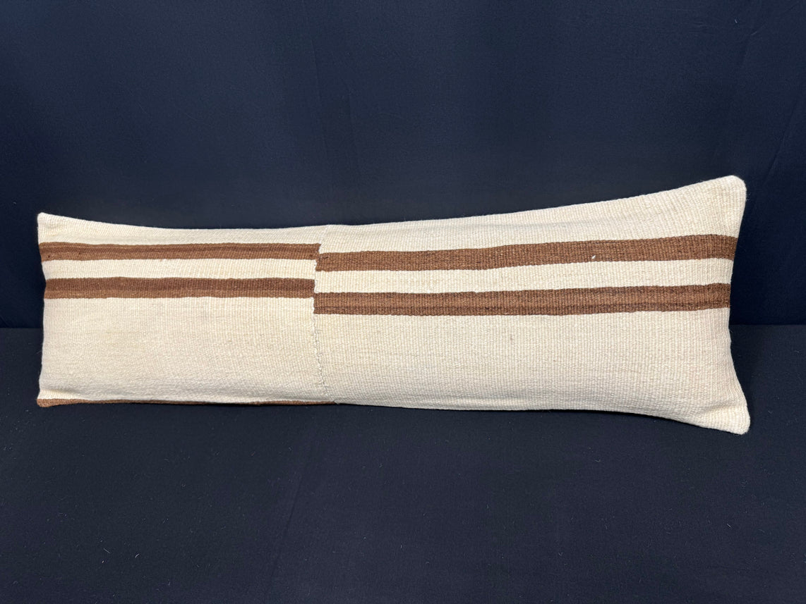 Turkish Hemp Pillow Cushion Natural Beige Brown Cushion Cover 14x45 #18015