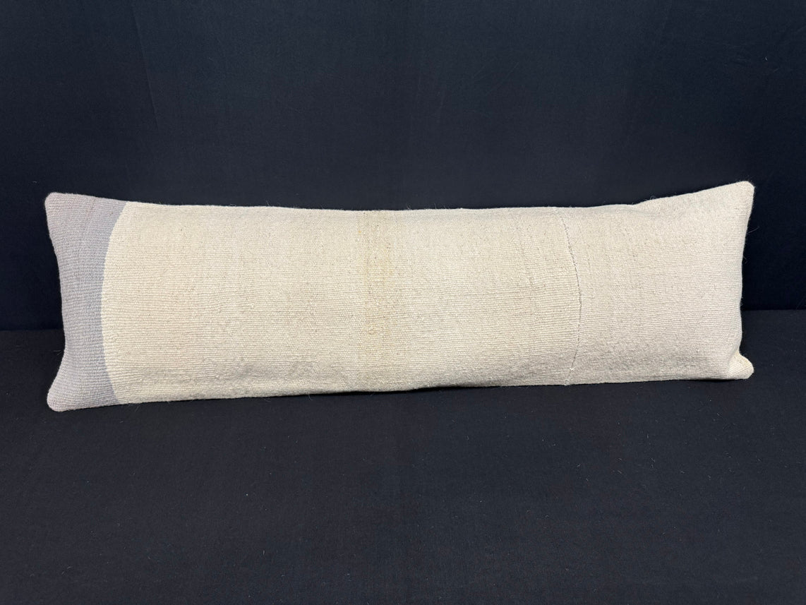 Turkish Hemp Pillow Cushion Natural Beige Sky Blue Cushion Cover 14x45 #18000