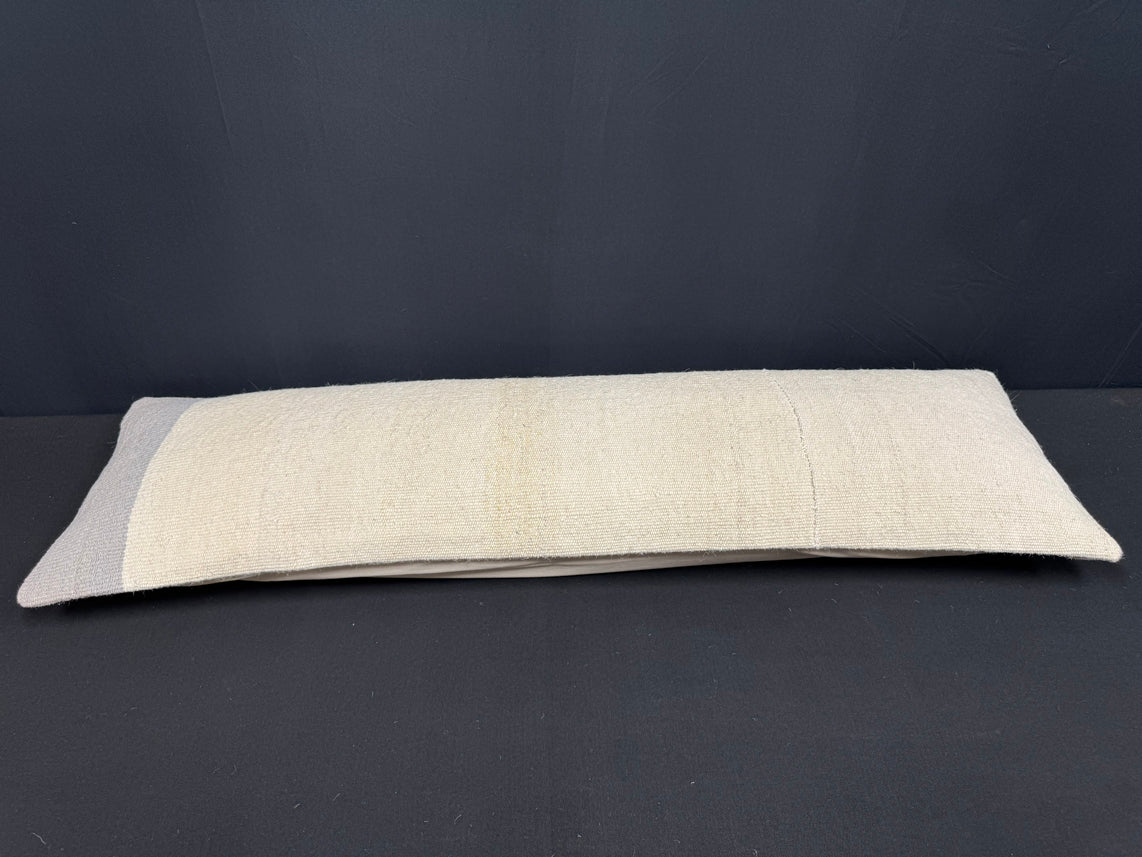 Turkish Hemp Pillow Cushion Natural Beige Sky Blue Cushion Cover 14x45 #18000