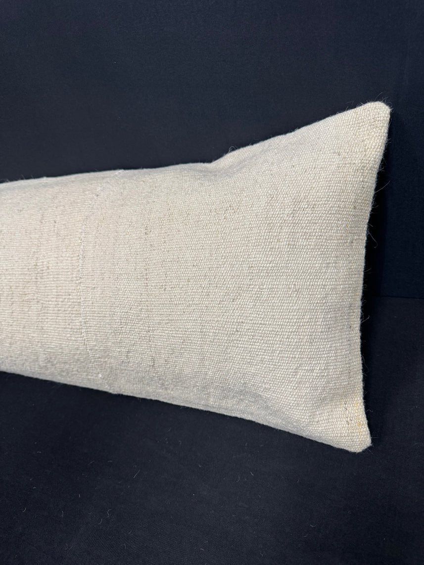 Turkish Hemp Pillow Cushion Natural Beige Sky Blue Cushion Cover 14x45 #18000