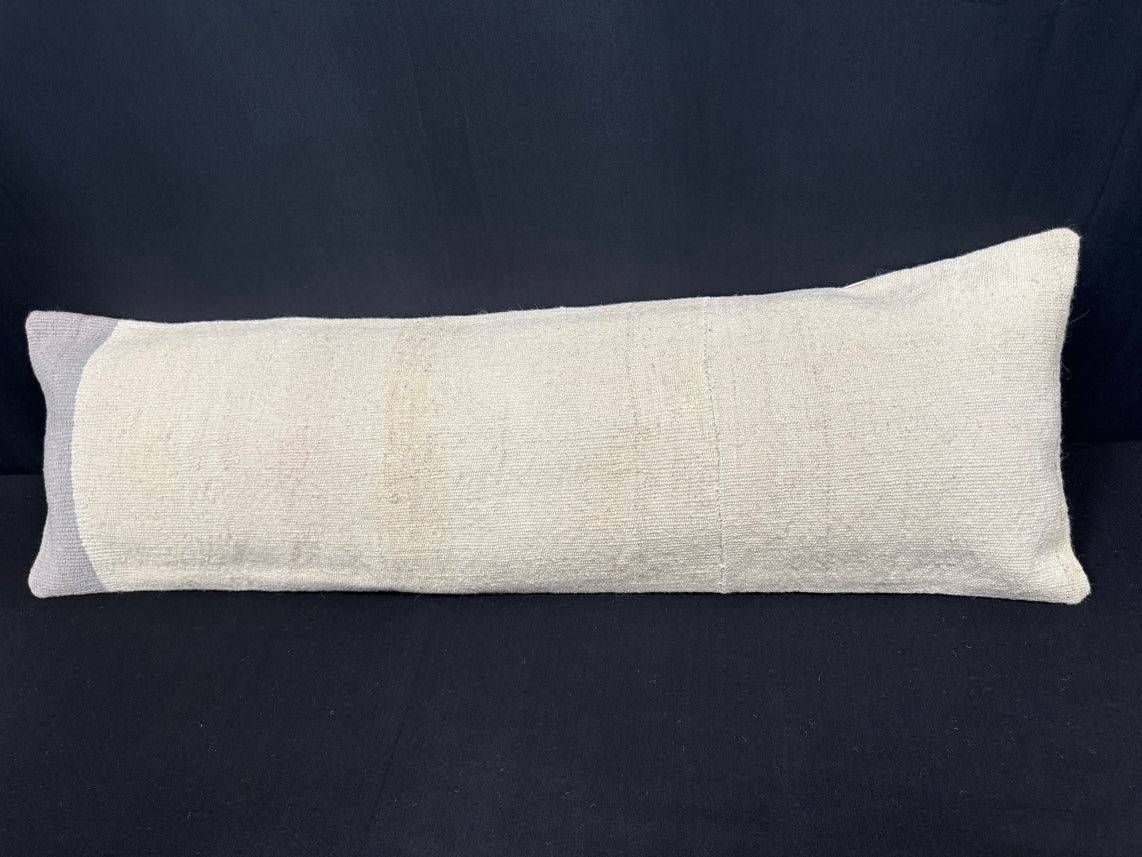 Turkish Hemp Pillow Cushion Natural Beige Sky Blue Cushion Cover 14x45 #18000