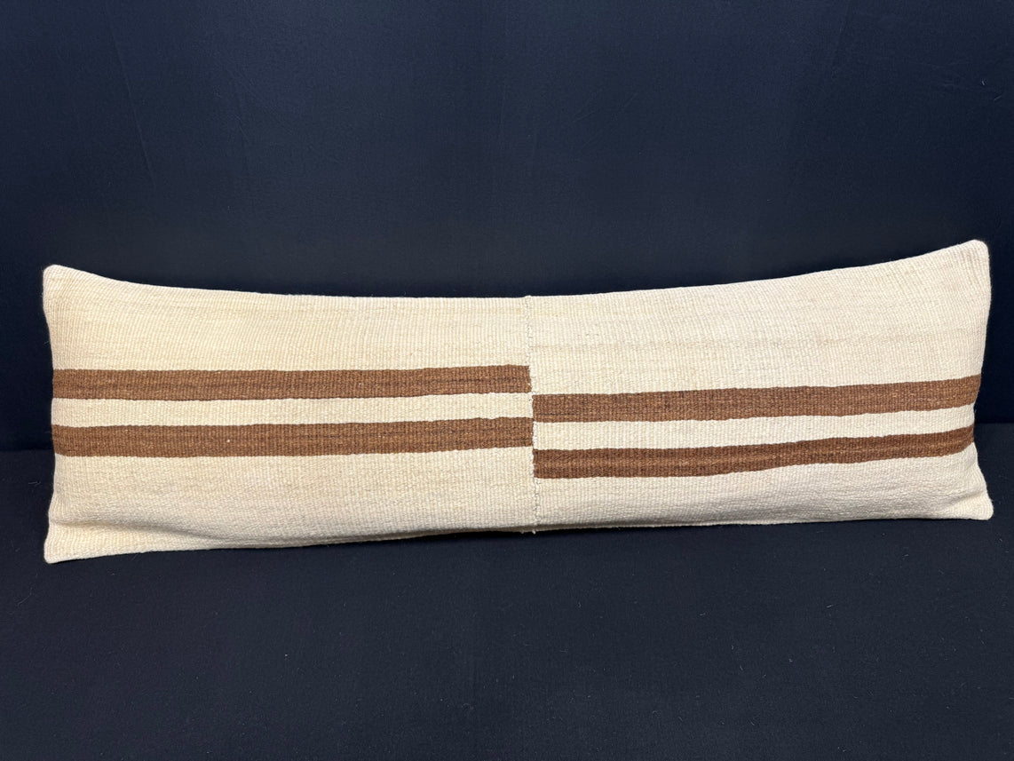 Turkish Hemp Pillow Cushion Natural Beige Brown Cushion Cover 14x45 #18025