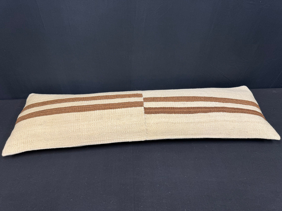 Turkish Hemp Pillow Cushion Natural Beige Brown Cushion Cover 14x45 #18025