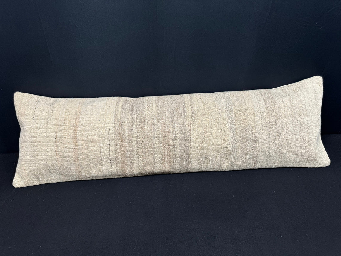 Turkish Hemp Pillow Cushion Natural Beige Cushion Cover 14x45 #18061