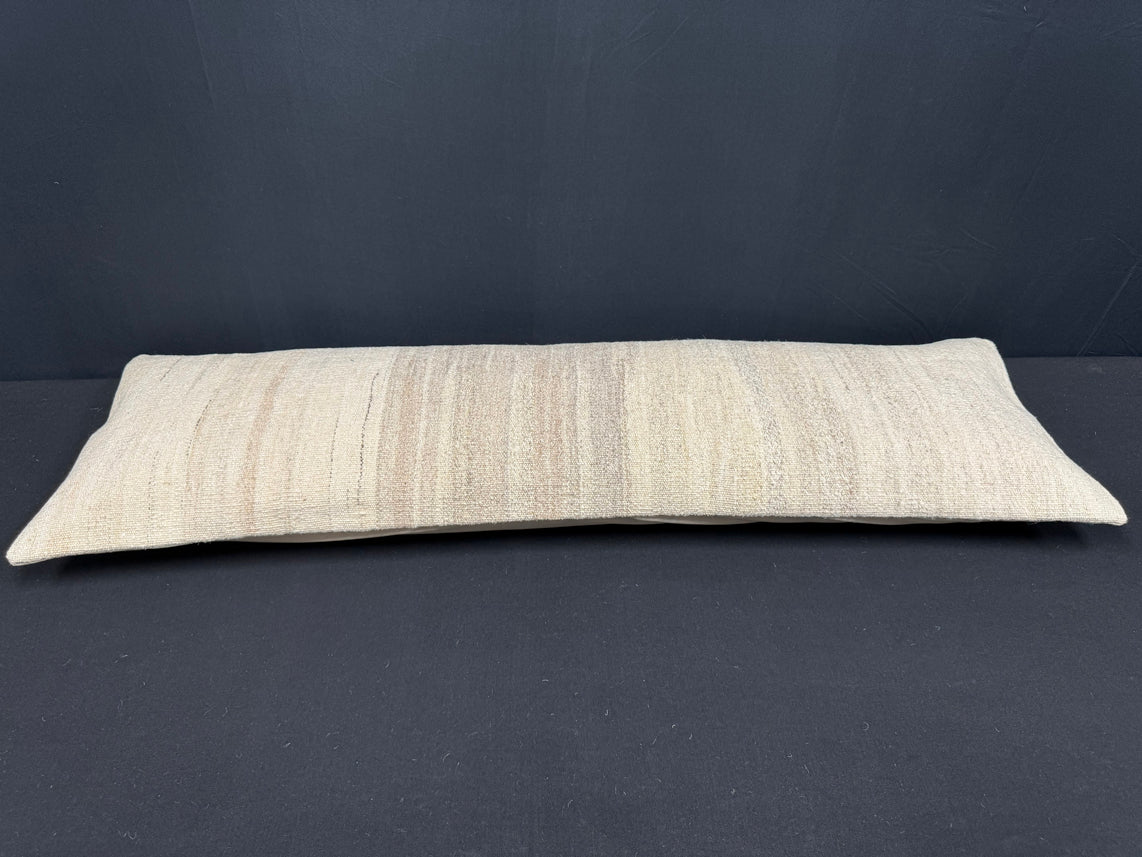Turkish Hemp Pillow Cushion Natural Beige Cushion Cover 14x45 #18061