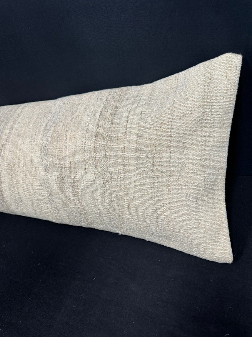 Turkish Hemp Pillow Cushion Natural Beige Cushion Cover 14x45 #18061