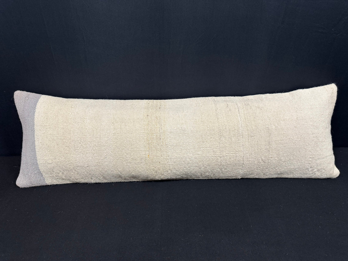 Turkish Hemp Pillow Cushion Natural Beige Sky Blue Cushion Cover 14x45 #18033