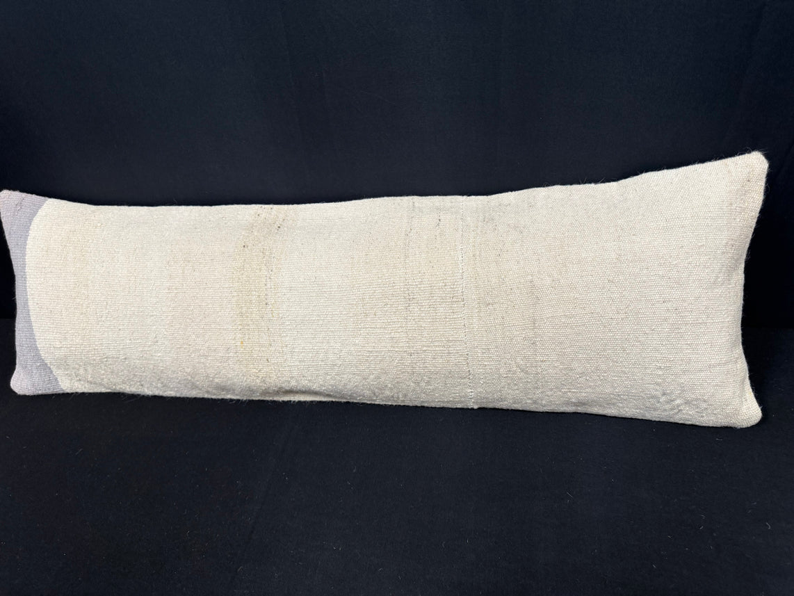 Turkish Hemp Pillow Cushion Natural Beige Sky Blue Cushion Cover 14x45 #18033
