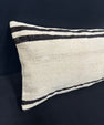 Turkish Hemp Pillow Cushion Natural Beige Black Cushion Cover 14x45 #18037