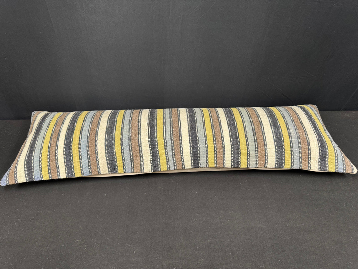 Turkish Hemp Pillow Cushion Natural Beige Brown Cushion Cover 14x45 #18039