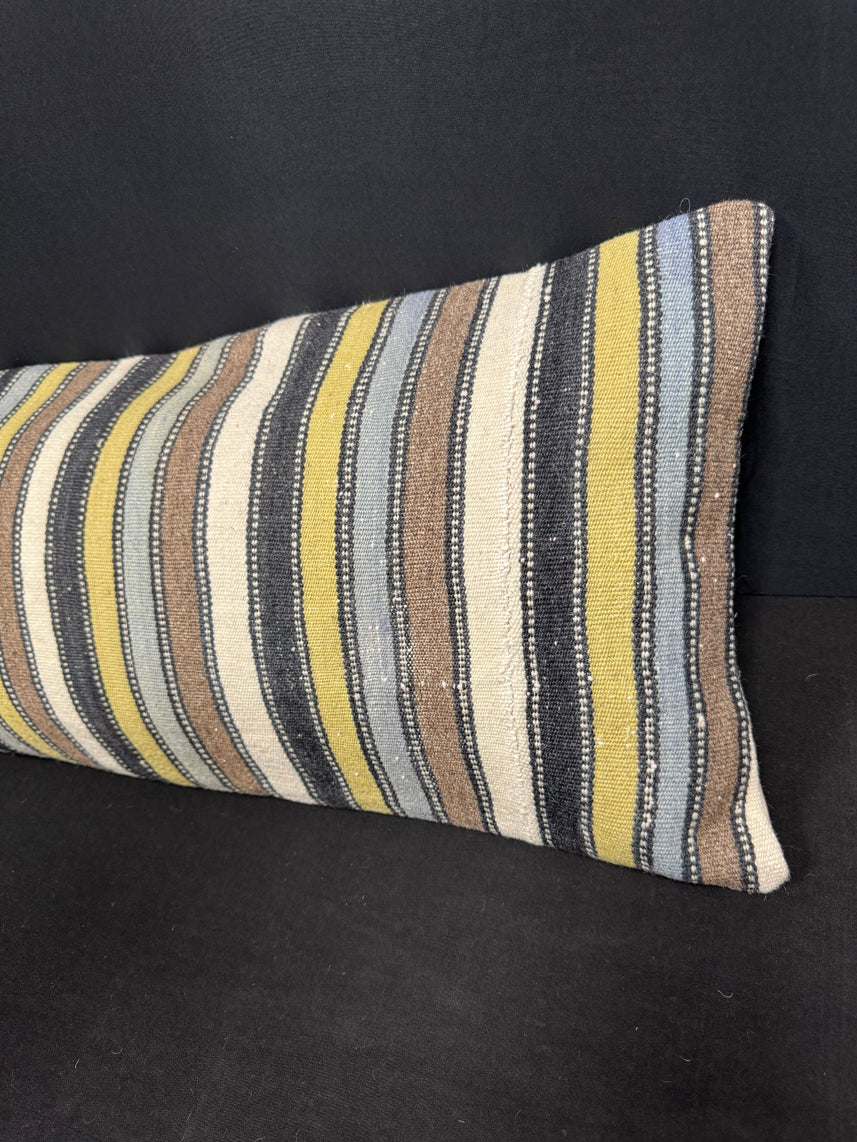 Turkish Hemp Pillow Cushion Natural Beige Brown Cushion Cover 14x45 #18039