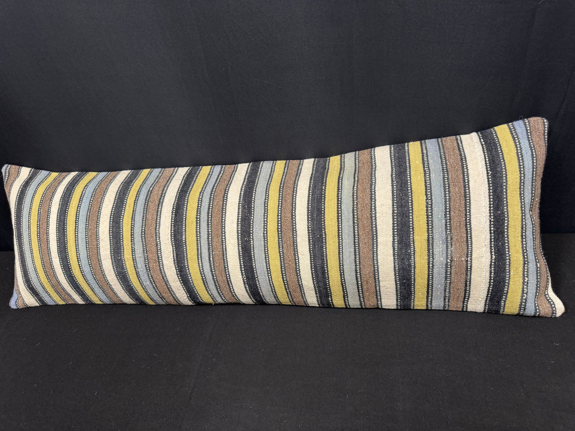 Turkish Hemp Pillow Cushion Natural Beige Brown Cushion Cover 14x45 #18039