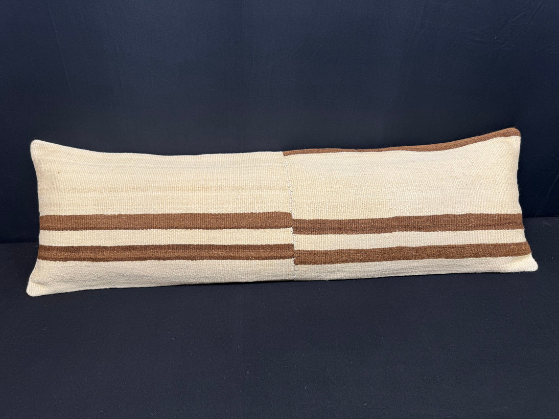 Turkish Hemp Pillow Cushion Natural Beige Brown Cushion Cover 14x45 #18026