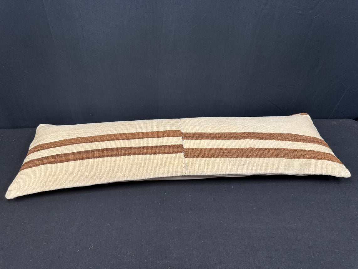 Turkish Hemp Pillow Cushion Natural Beige Brown Cushion Cover 14x45 #18026