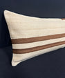 Turkish Hemp Pillow Cushion Natural Beige Brown Cushion Cover 14x45 #18026