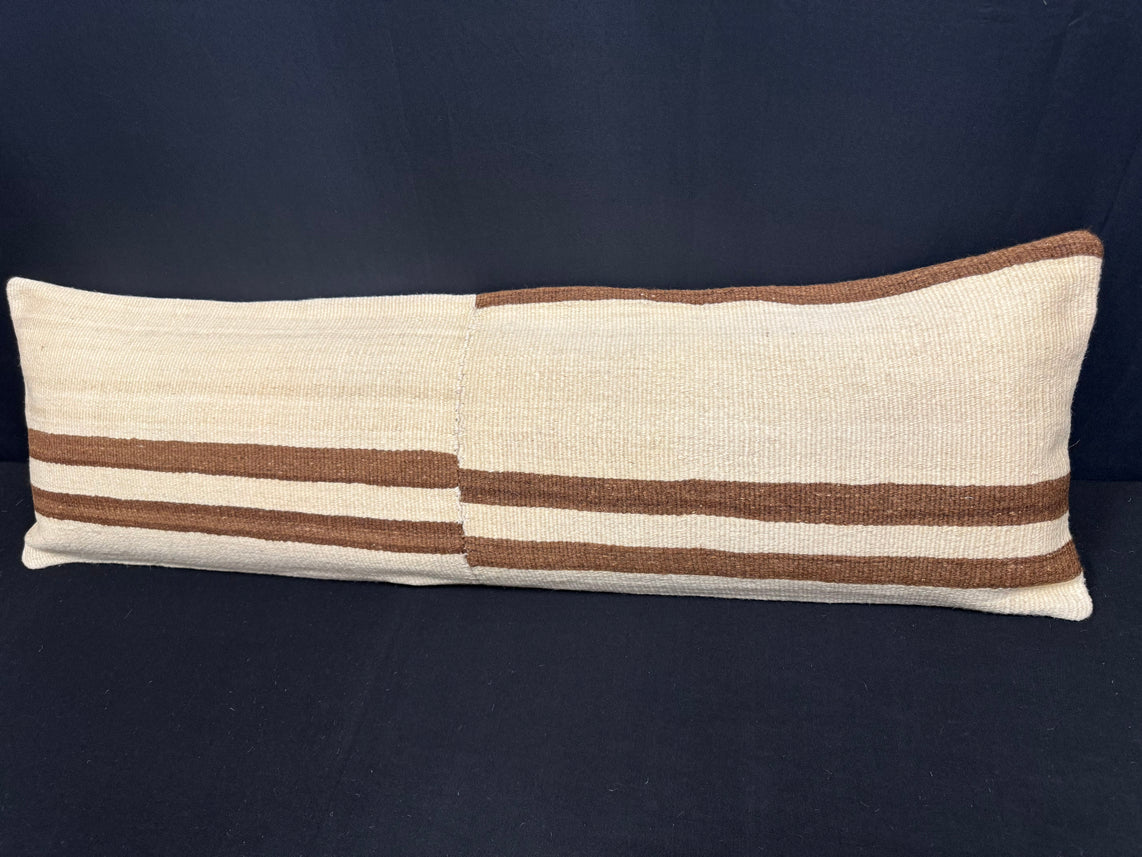 Turkish Hemp Pillow Cushion Natural Beige Brown Cushion Cover 14x45 #18026