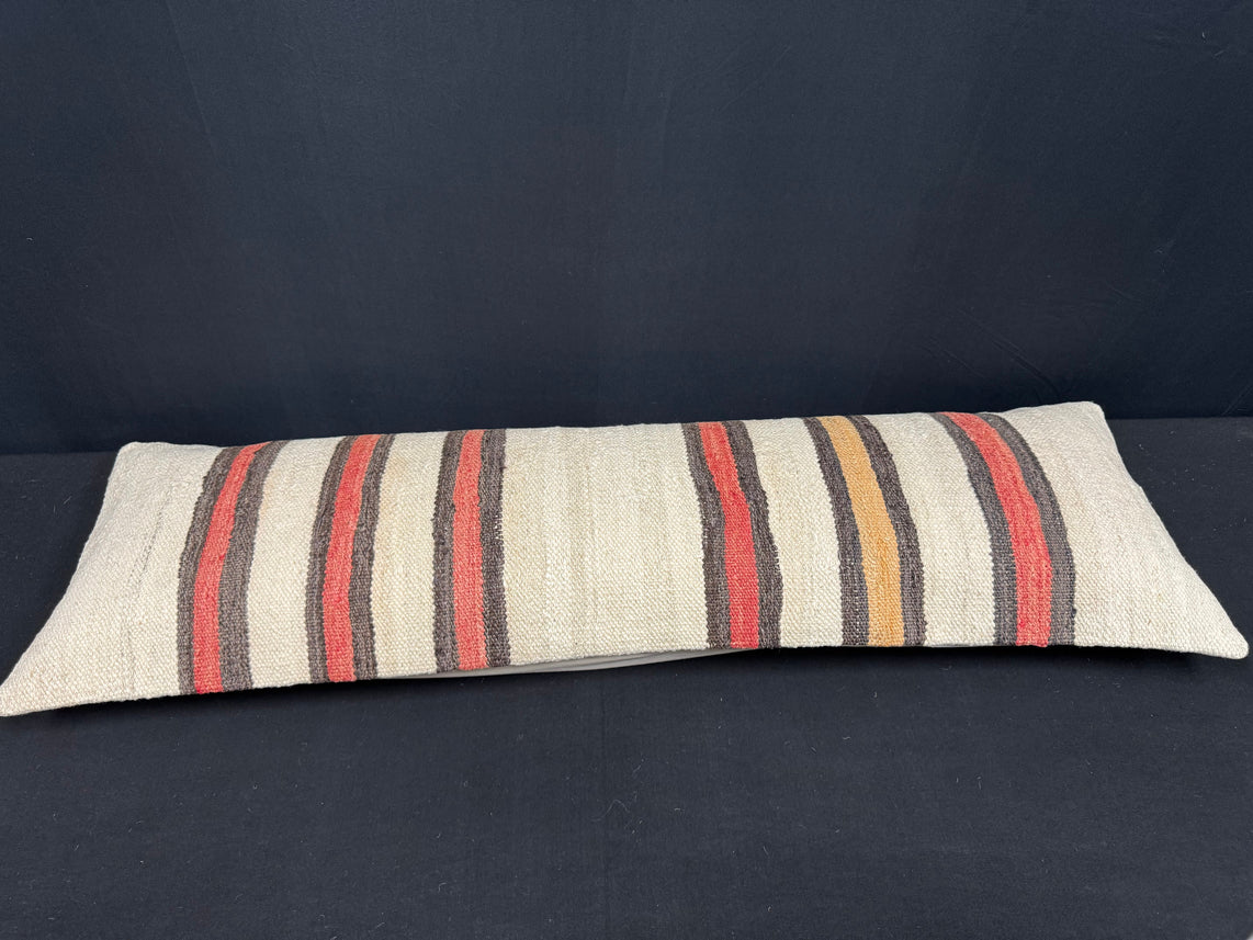 Turkish Hemp Pillow Cushion Natural Beige Brown Cushion Cover 14x45 #18044