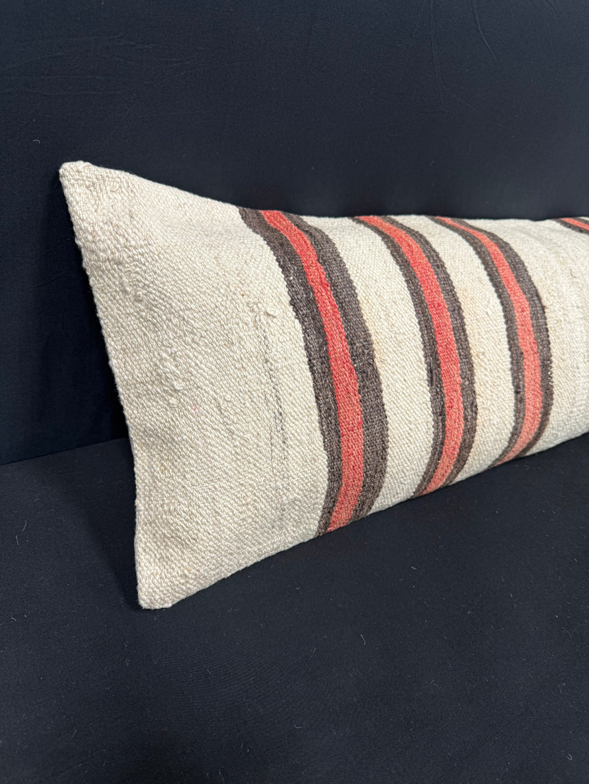 Turkish Hemp Pillow Cushion Natural Beige Brown Cushion Cover 14x45 #18044