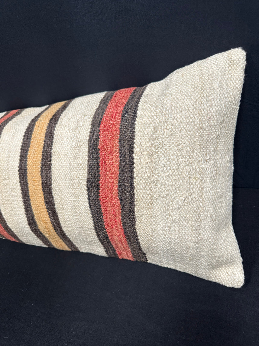 Turkish Hemp Pillow Cushion Natural Beige Brown Cushion Cover 14x45 #18044