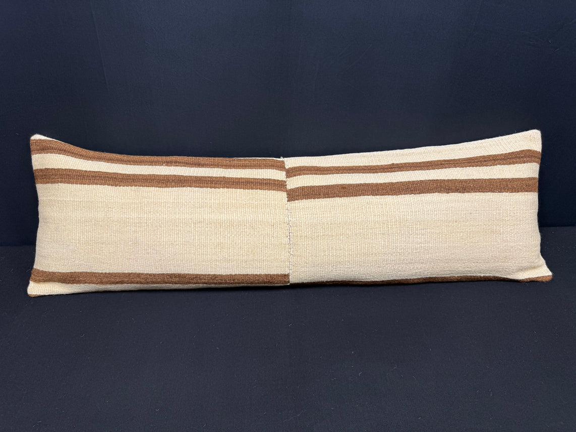Turkish Hemp Pillow Cushion Natural Beige Brown Cushion Cover 14x45 #18030