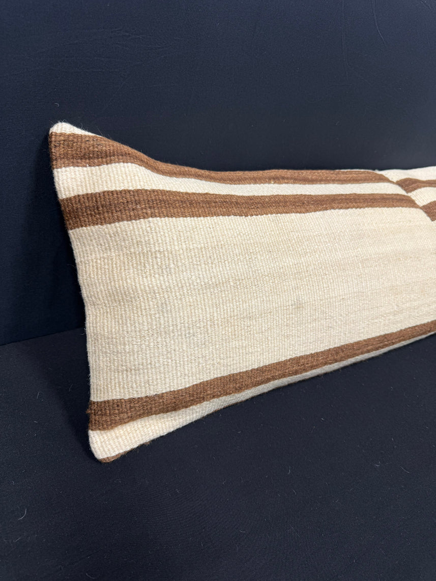 Turkish Hemp Pillow Cushion Natural Beige Brown Cushion Cover 14x45 #18030