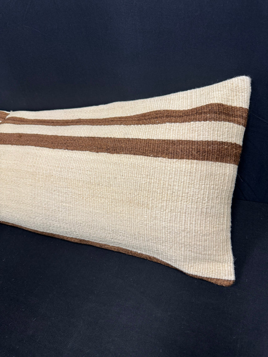Turkish Hemp Pillow Cushion Natural Beige Brown Cushion Cover 14x45 #18030