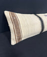 Turkish Hemp Pillow Cushion Natural Beige Black Cushion Cover 14x45 #18007