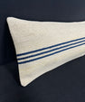 Turkish Hemp Pillow Cushion Natural Beige Blue Cushion Cover 14x45 #18001