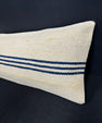 Turkish Hemp Pillow Cushion Natural Beige Blue Cushion Cover 14x45 #18001