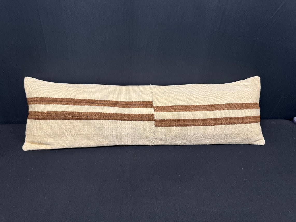 Turkish Hemp Pillow Cushion Natural Beige Brown Cushion Cover 14x45 #18031