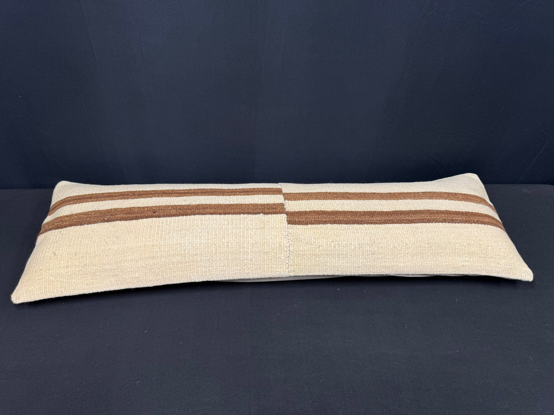 Turkish Hemp Pillow Cushion Natural Beige Brown Cushion Cover 14x45 #18031