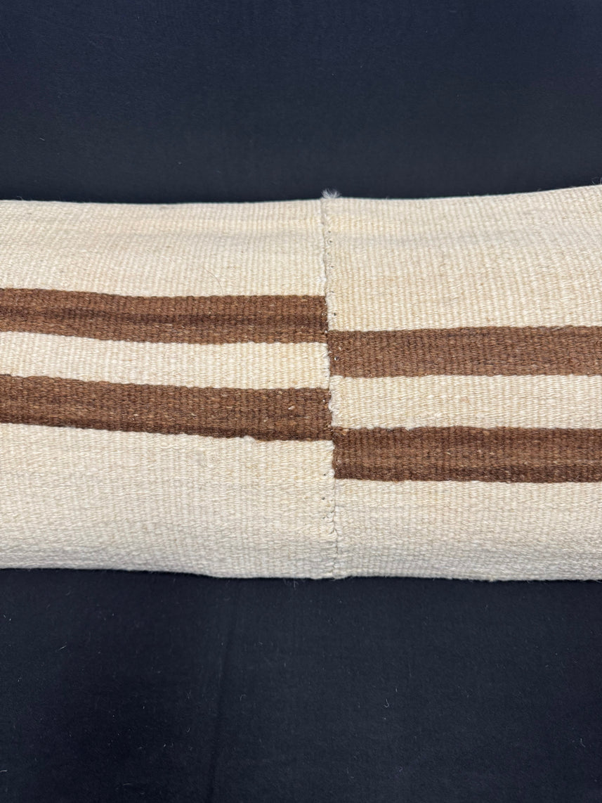 Turkish Hemp Pillow Cushion Natural Beige Brown Cushion Cover 14x45 #18031
