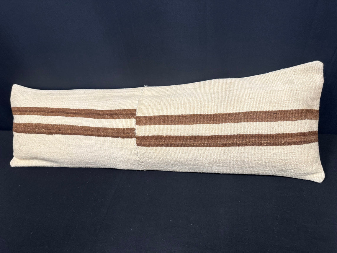 Turkish Hemp Pillow Cushion Natural Beige Brown Cushion Cover 14x45 #18031