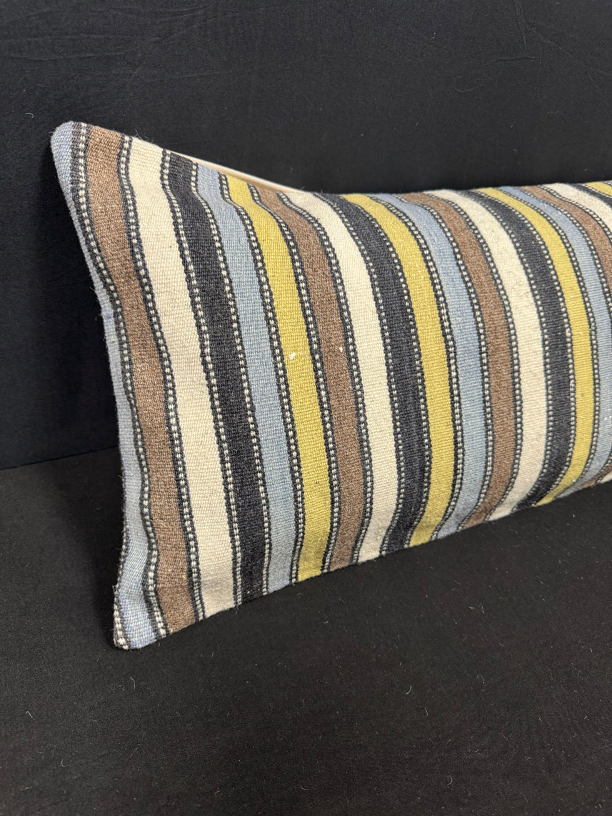 Turkish Hemp Pillow Cushion Natural Beige Brown Cushion Cover 14x45 #18064