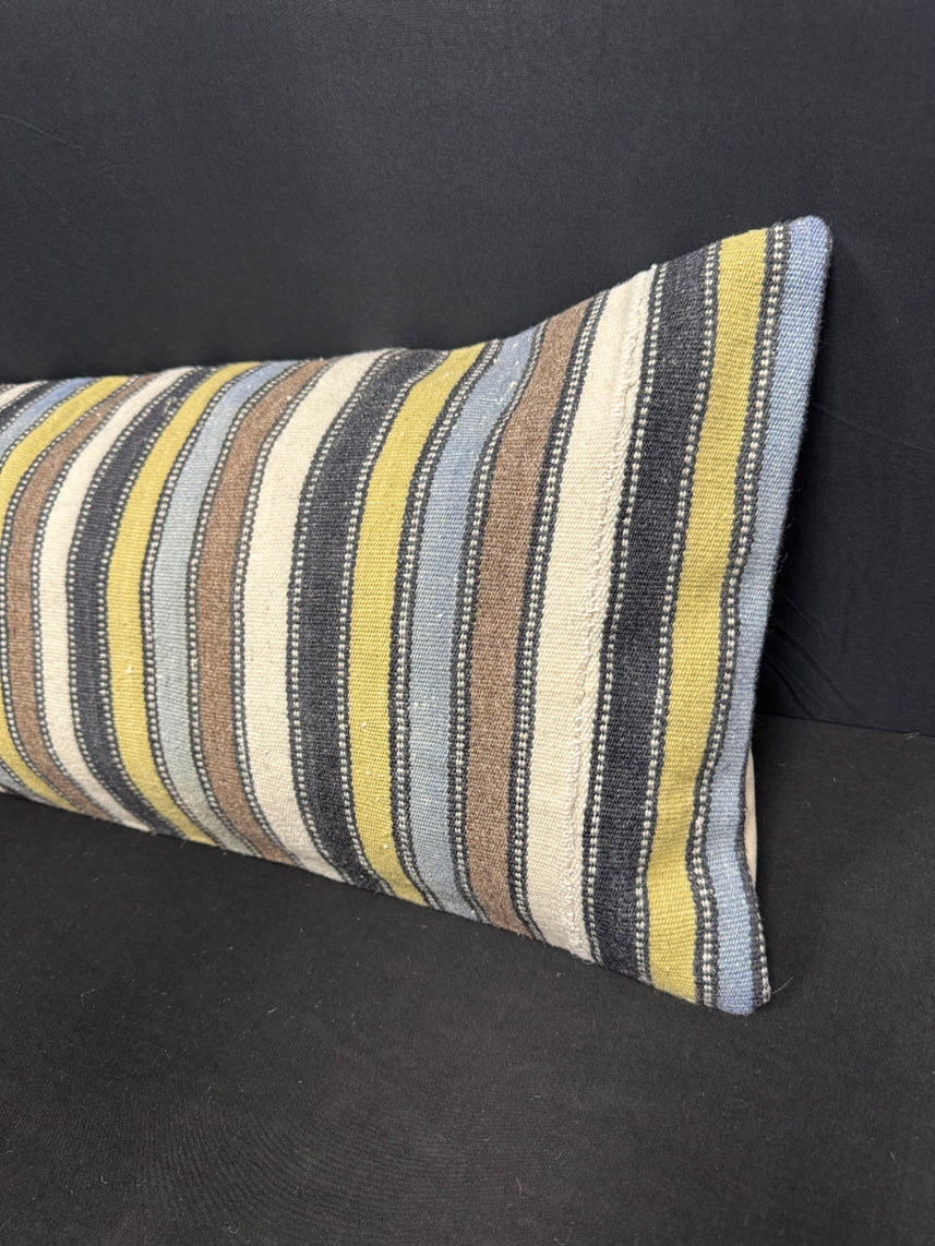 Turkish Hemp Pillow Cushion Natural Beige Brown Cushion Cover 14x45 #18064