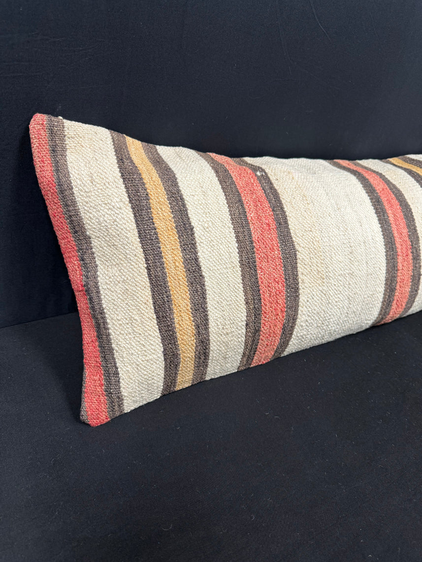 Turkish Hemp Pillow Cushion Natural Beige Brown Cushion Cover 14x45 #18034