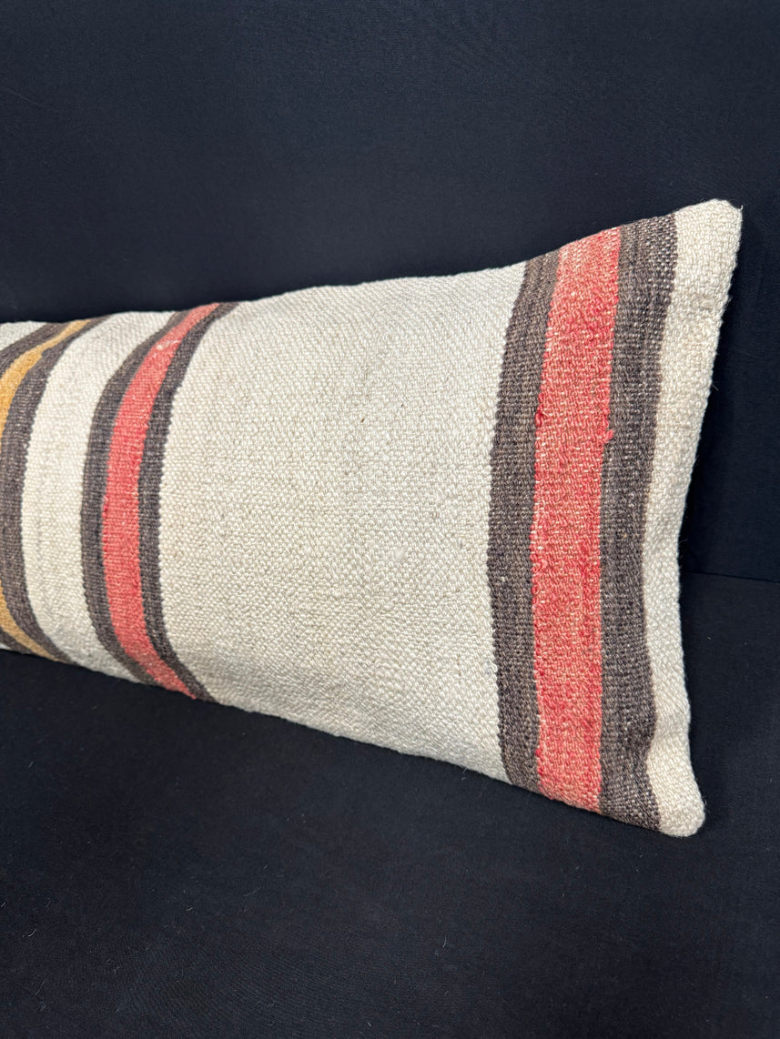 Turkish Hemp Pillow Cushion Natural Beige Brown Cushion Cover 14x45 #18034