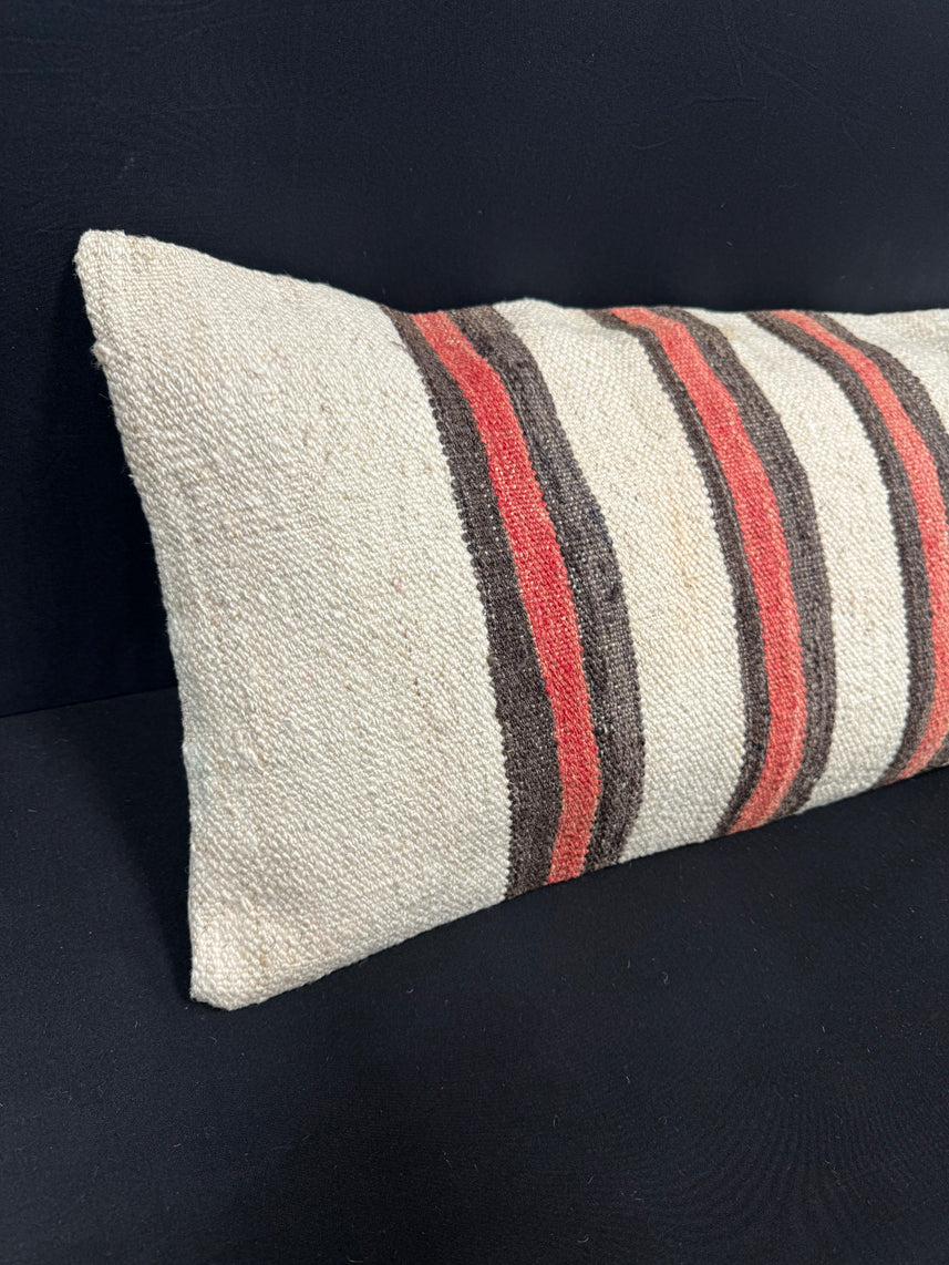 Turkish Hemp Pillow Cushion Natural Beige Brown Cushion Cover 14x45 #18054