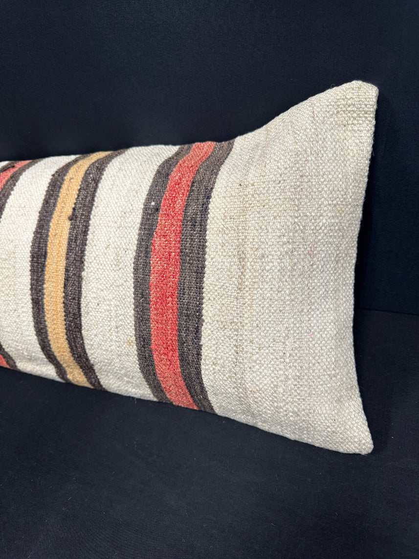 Turkish Hemp Pillow Cushion Natural Beige Brown Cushion Cover 14x45 #18054