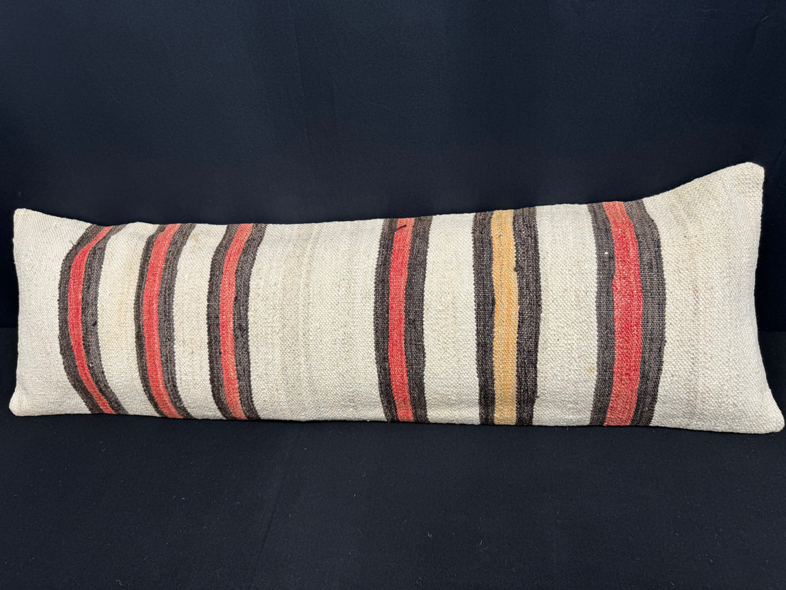 Turkish Hemp Pillow Cushion Natural Beige Brown Cushion Cover 14x45 #18054