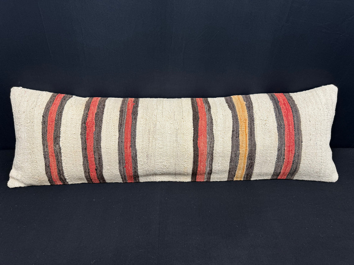 Turkish Hemp Pillow Cushion Natural Beige Brown Cushion Cover 14x45 #18060