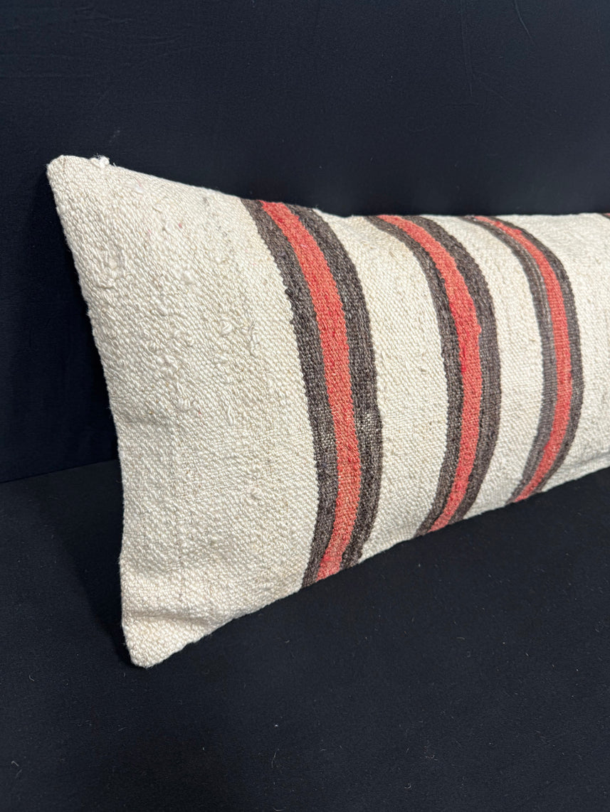Turkish Hemp Pillow Cushion Natural Beige Brown Cushion Cover 14x45 #18060