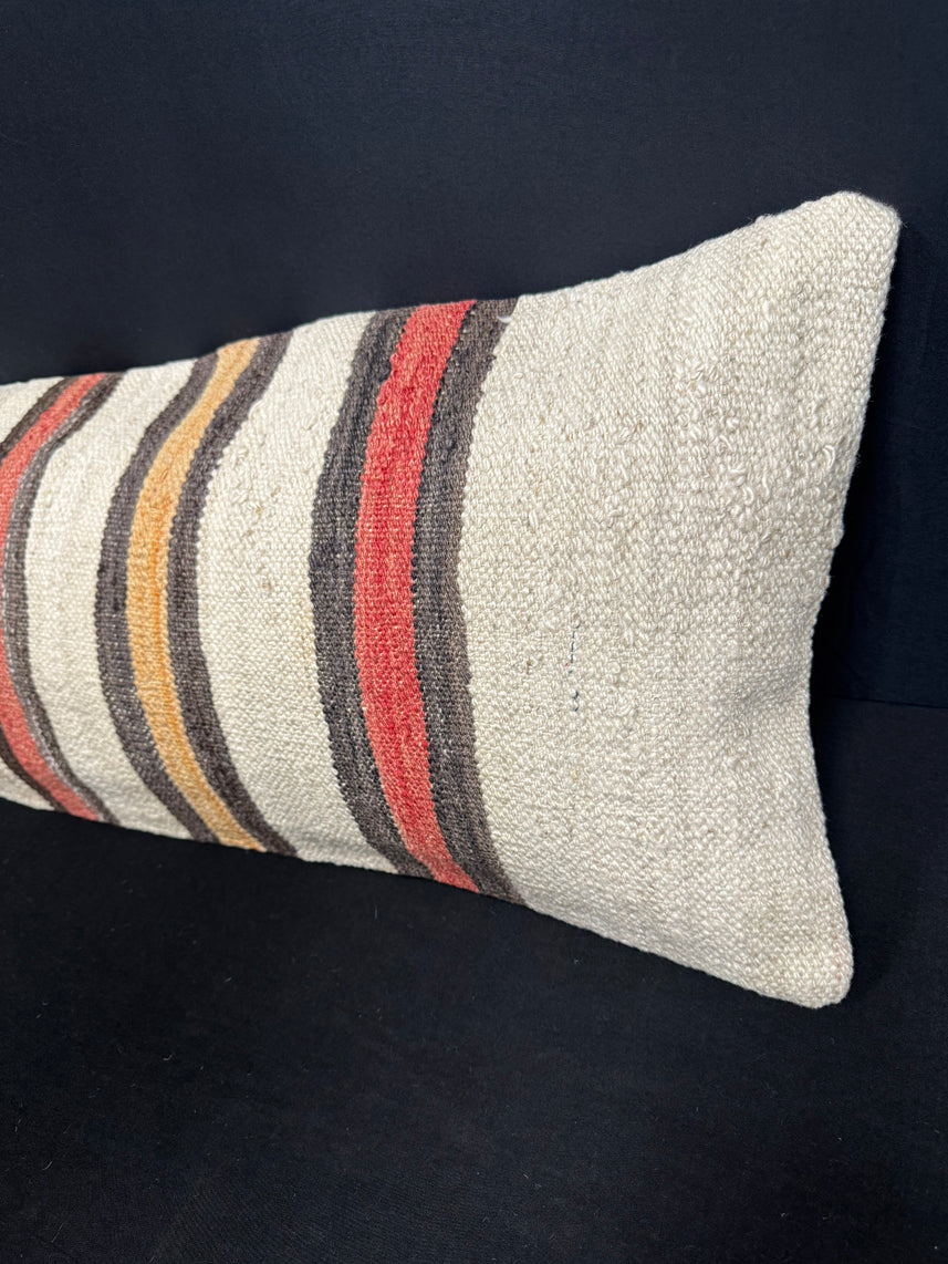 Turkish Hemp Pillow Cushion Natural Beige Brown Cushion Cover 14x45 #18060