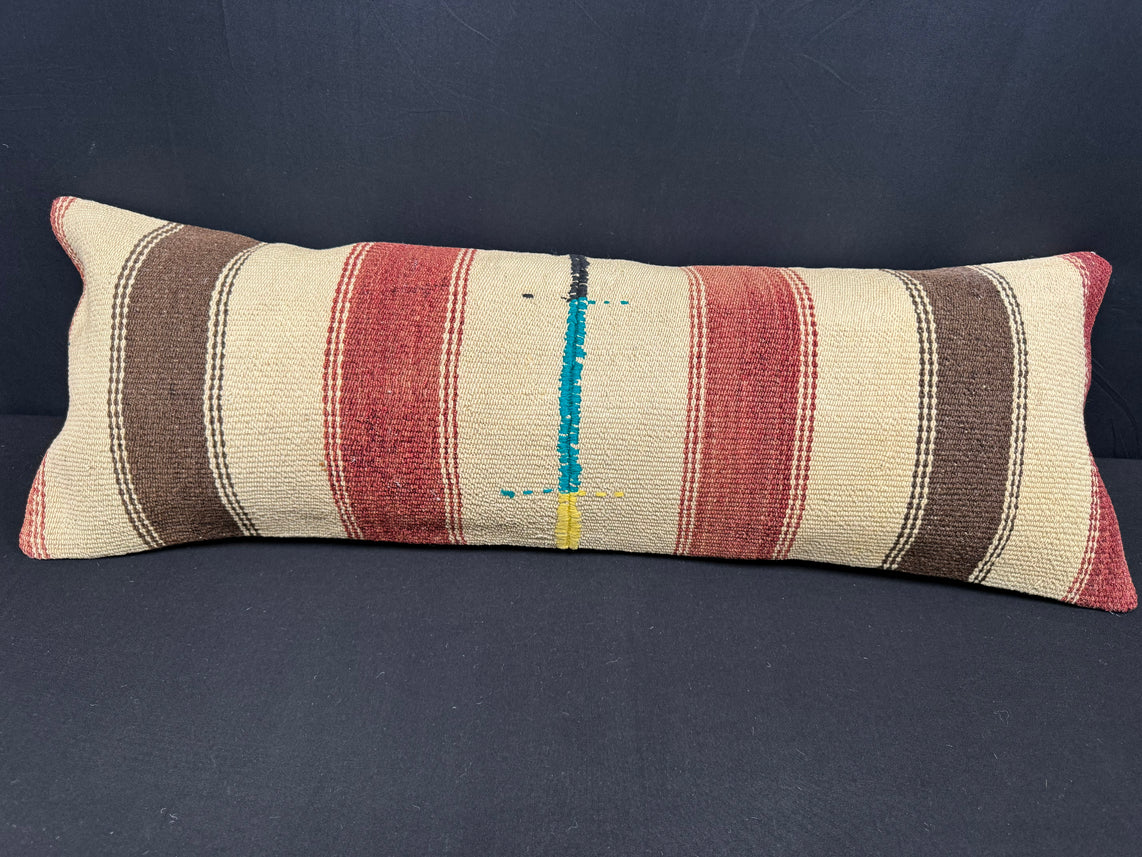 Turkish Hemp Pillow Cushion Natural Beige Brown Cushion Cover 14x40 #30436