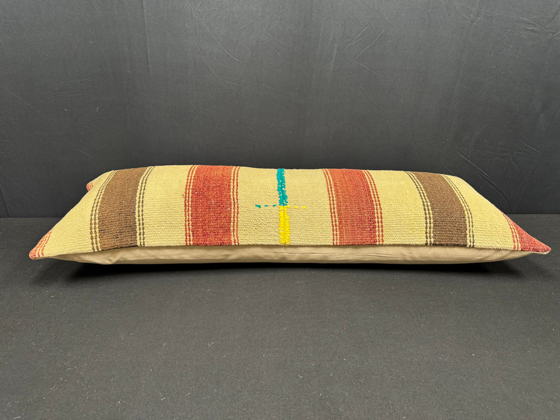 Turkish Hemp Pillow Cushion Natural Beige Brown Cushion Cover 14x40 #30436